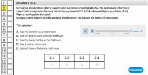 Egzamin 8 klasa - Angielski - Posłuchaj i dopasuj zdania