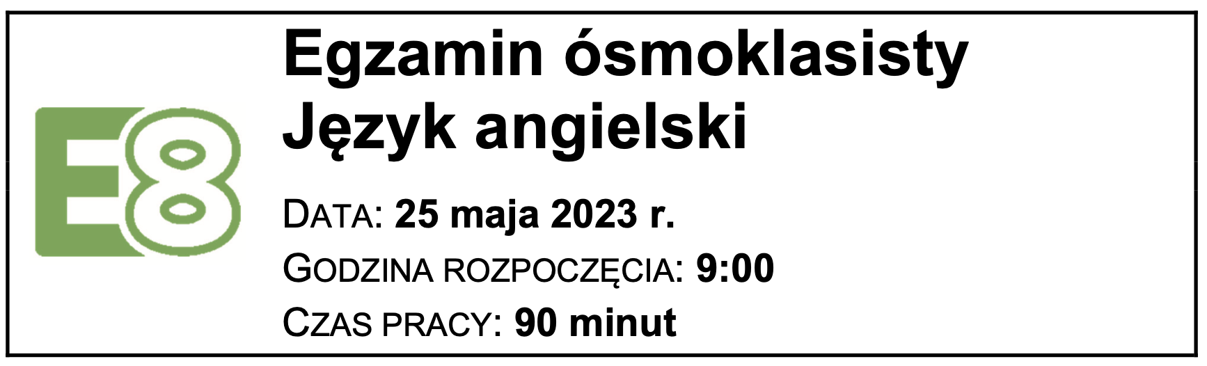 Egzamin ósmoklasisty Angielski - Arkusz z 2023r.