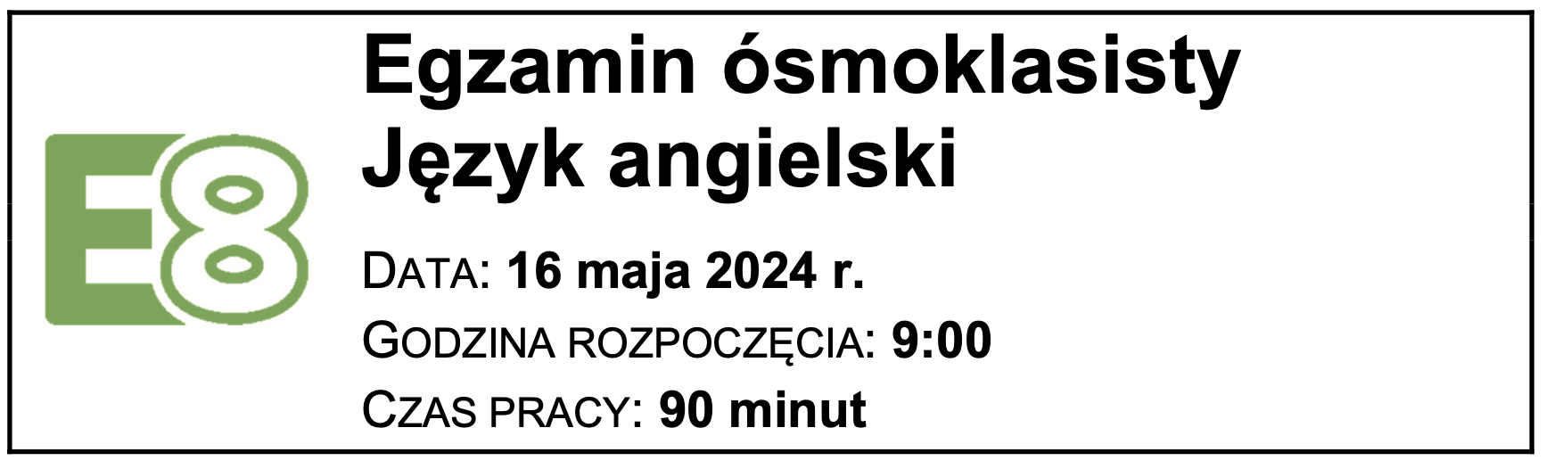 Egzamin ósmoklasisty Angielski - Arkusz z 2024r.
