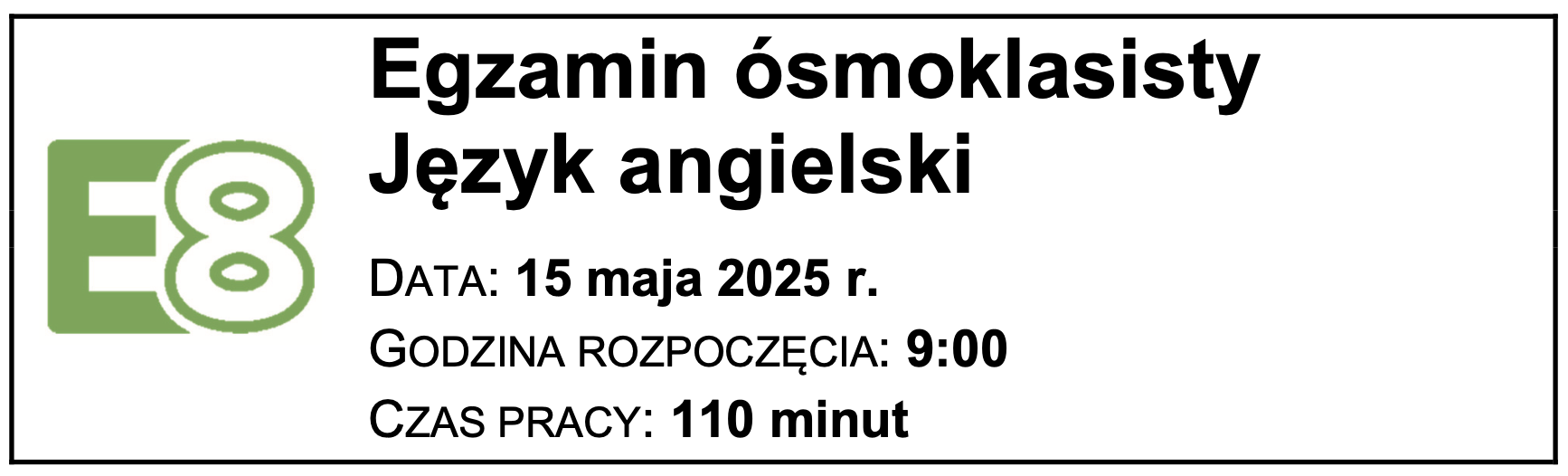 Egzamin ósmoklasisty Angielski - Arkusz z 2025r.